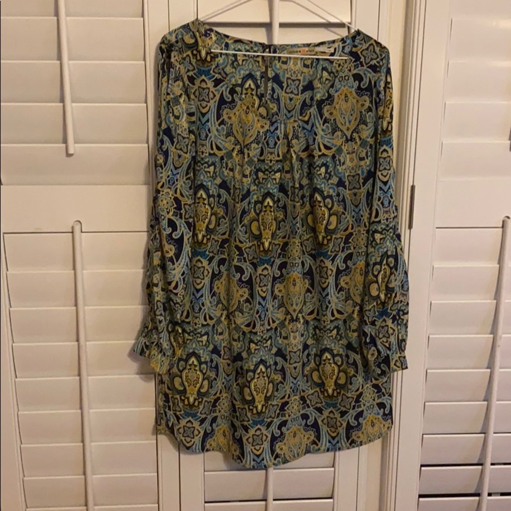Alter’d State Navy/Gold/Green Pattern Dress
